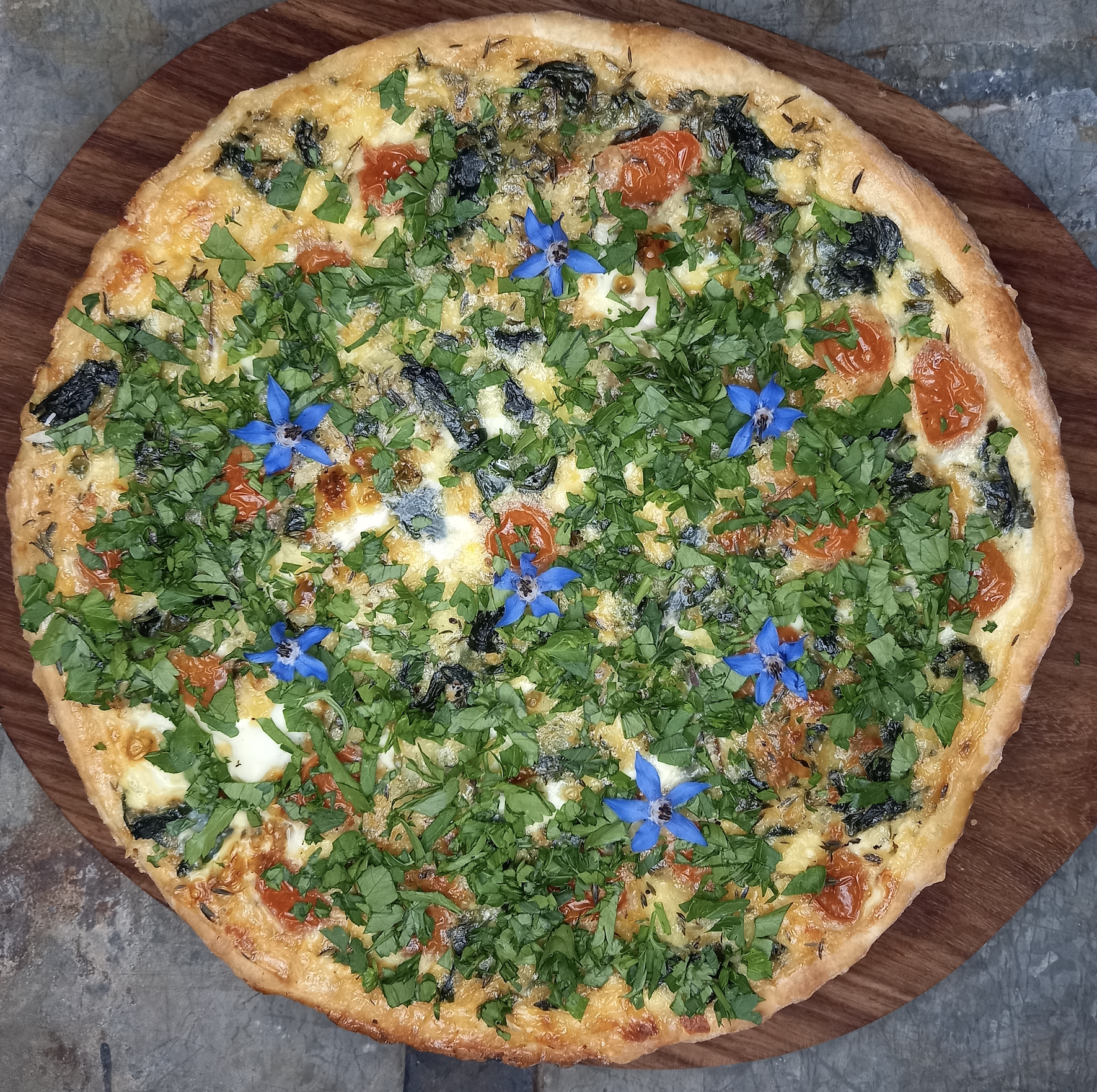 Large mushroom and thyme quiche - gluten free available Main Image